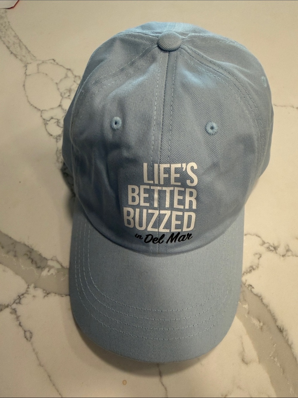 The Classic Light Blue Cotton Cap with Gold Logo